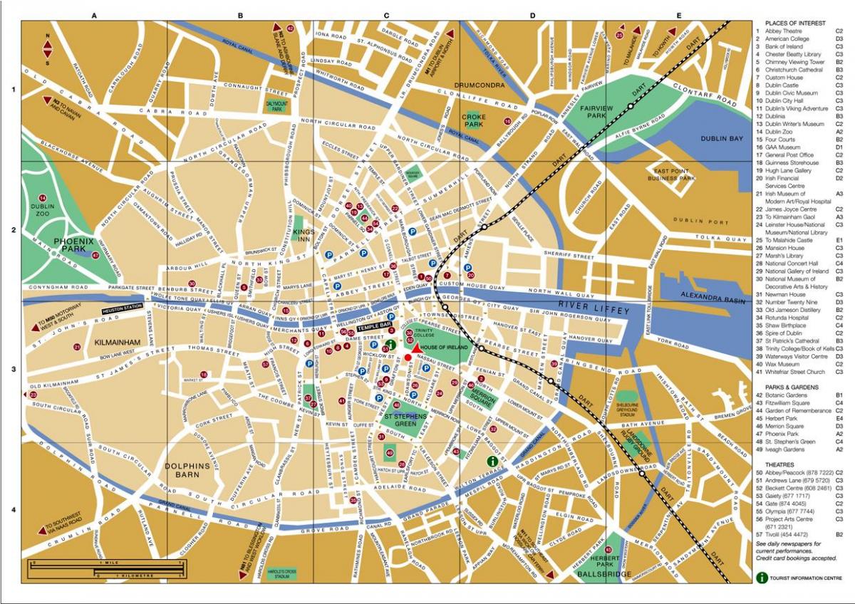 نقشه مرکز شهر دوبلین
