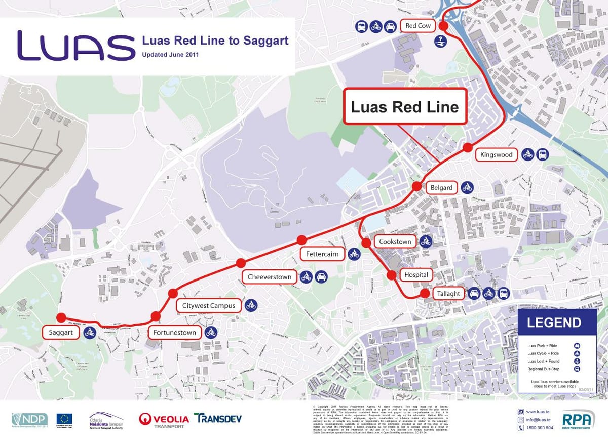 دوبلین Luas نقشه