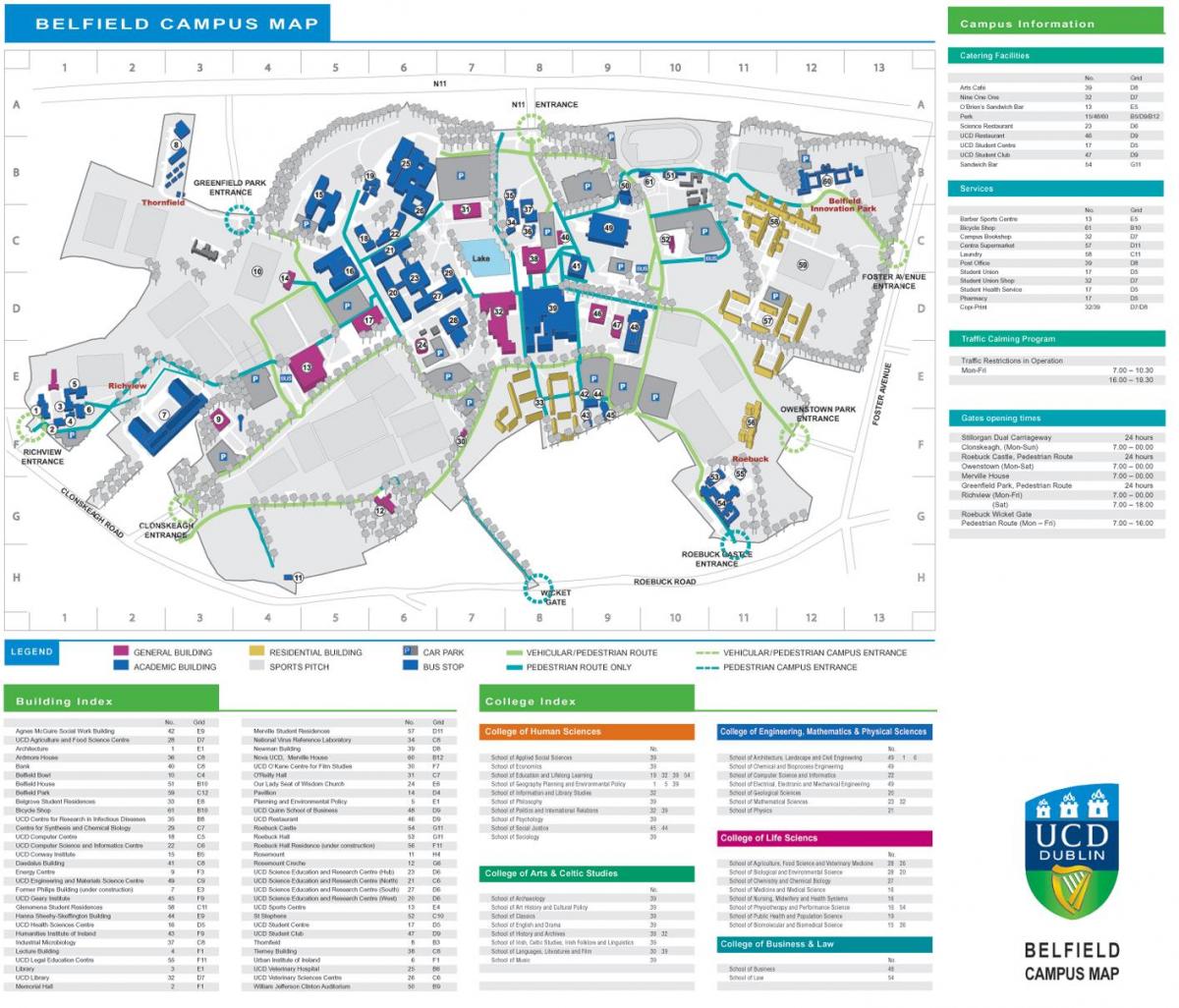 UCD دوبلین نقشه