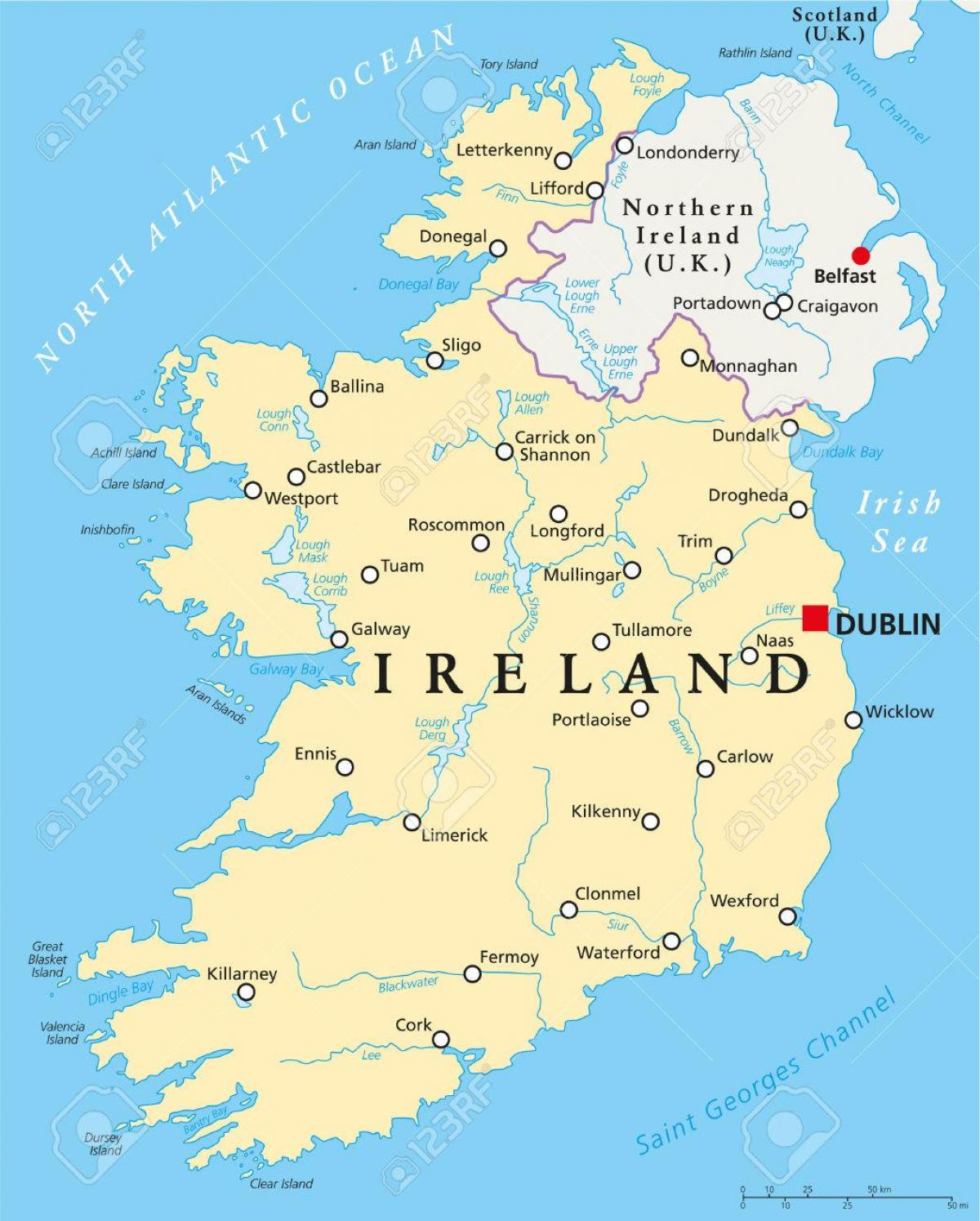 دوبلین نقشه ایرلند