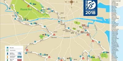 Dublin city marathon نقشه مسیر