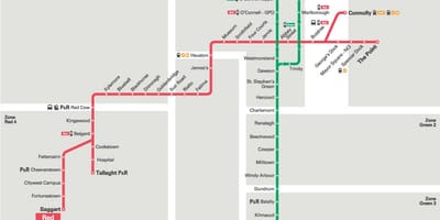نقشه Luas خط سبز